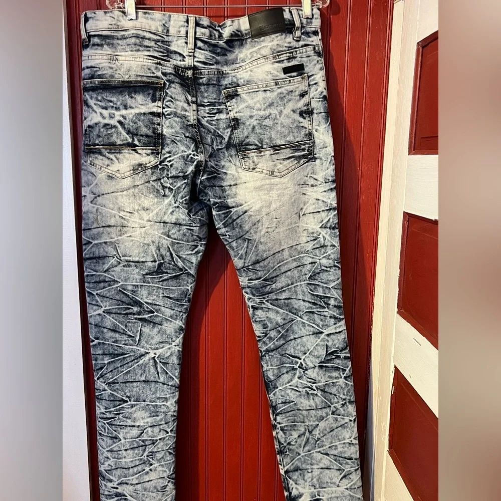 Southpole Men's Stretch Biker Denim Skinny Jeans 38x32 - Picture 3 of 6